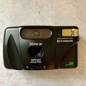 Chinon‎ 35mm Film Camera Black 35FX-IV Focus Free DX Motorized Auto Flash